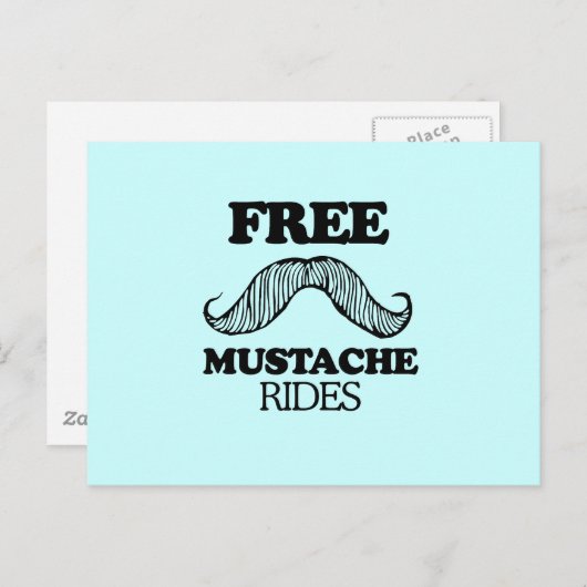VRIJE MUSTACHE RIDES BRIEFKAART (Voorkant / Achterkant)