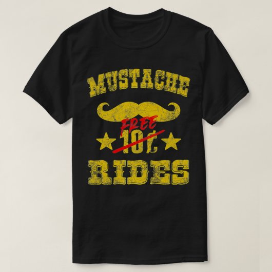 Vrije Mustache Rides Spiritous Mustache Beard Hips T-shirt (Design voorkant)