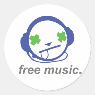 vrije muziek , vrije jammie ronde sticker