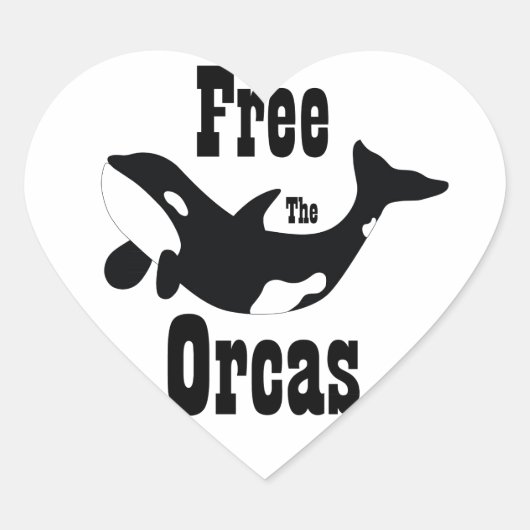 Vrije orka's hart sticker (Voorkant)