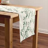 Vrije paarden lopen in een groene tabeluitvoerder korte tafelloper (Voorbeeld)