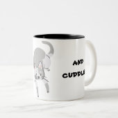Vrije paars en peuters, katten tweekleurige koffiemok (Voorkant rechts)