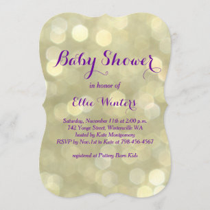 Vrije Paarse en gouden Baby shower Kaart