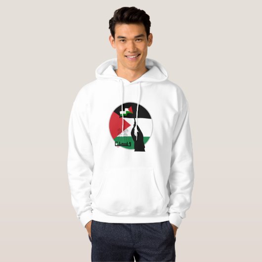 Vrije Palestijnse Arabische tekst Hoodie (Voorkant volledig)