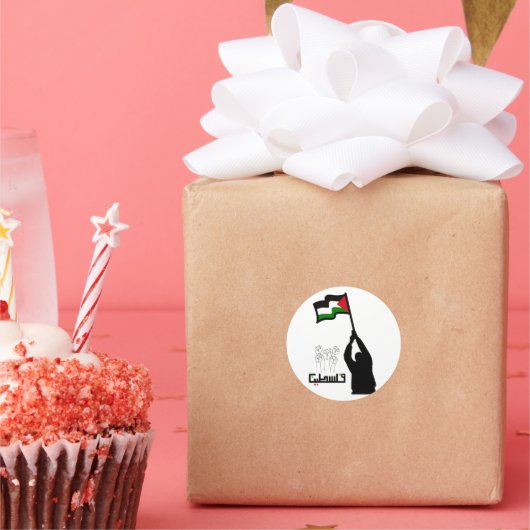 Vrije Palestijnse Arabische tekst Ronde Sticker (Feest)