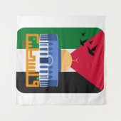 Vrije Palestijnse Arabische tekst Wandkleed (Voorkant (horizontaal))