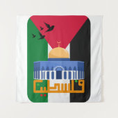 Vrije Palestijnse Arabische tekst Wandkleed (Voorkant)