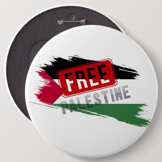 Vrije Palestijnse Borstelvlag Ronde Button 6,0 Cm (Voorkant /achterkant)