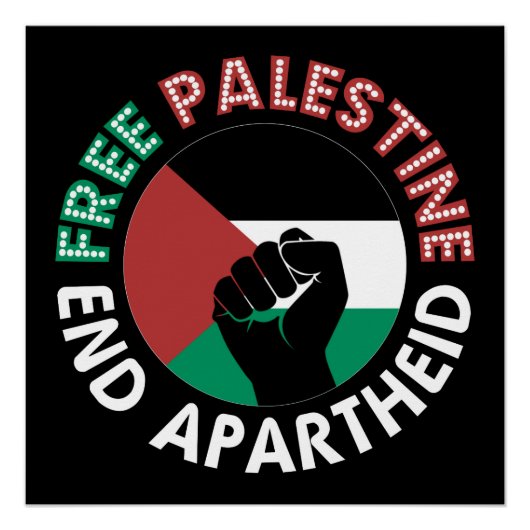 Vrije Palestijnse Eind Apartheidsopruiming vuist Poster (Voorkant)