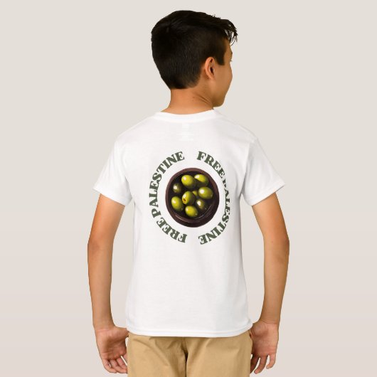 VRIJE PALESTIJNSE OLIJFBOMEN LANG LEVEND PALESTINA T-SHIRT (Achterkant volledig)