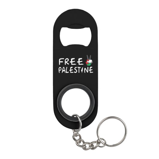 Vrije Palestijnse Sleutelhanger Mini Flessenopener (Achterkant)