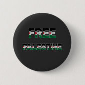 Vrije Palestijnse vlag Brieven Eenheid Trots Vrijh Ronde Button 5,7 Cm (Voorkant)