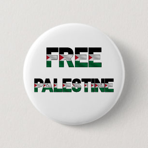 Vrije Palestijnse vlag Brieven Eenheid Trots Vrijh Ronde Button 5,7 Cm