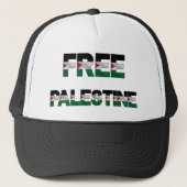 Vrije Palestijnse vlag Brieven Eenheid Trots Vrijh Trucker Pet (Voorkant)