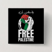 Vrije Palestijnse vlag Gaza Vierkante Button 5,1 Cm (Voorkant)