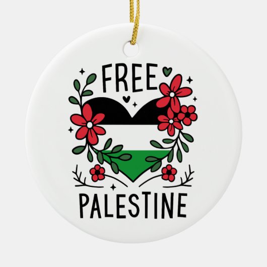 Vrije Palestijnse vlag Keramisch Ornament (Voorkant)