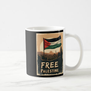 Vrije Palestijnse vlag met gouden palet Koffiemok