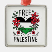 Vrije Palestijnse vlag Metalen Ornament (Voorkant)