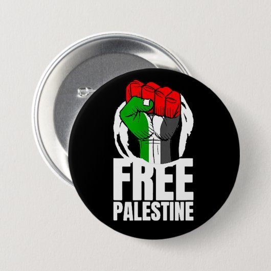 Vrije Palestijnse vlag Palestijnse Gaza Ronde Button 7,6 Cm (Voorkant /achterkant)