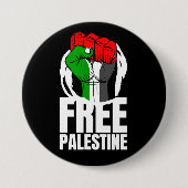 Vrije Palestijnse vlag Palestijnse Gaza Ronde Button 7,6 Cm (Voorkant)