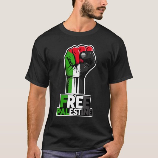 Vrije Palestijnse vlag Palestijnse vuist T-shirt (Voorkant)