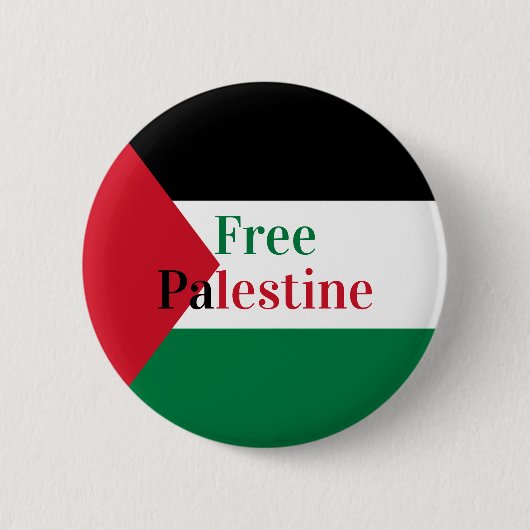 Vrije Palestijnse vlag Ronde Button 5,7 Cm (Voorkant)