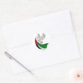 Vrije Palestijnse vlag Witte Duif Vrede Ronde Sticker (Envelop)