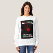 Vrije Palestijnse vrouwen sweatshirt | Red Gaza (Voorkant volledig)