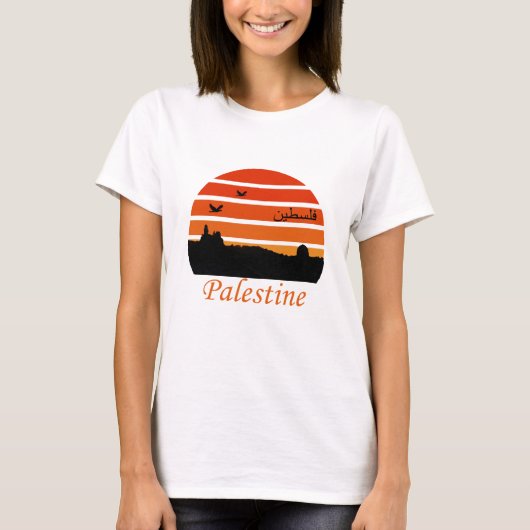 vrije palestijnse  zonsondergang t-shirt (Voorkant)
