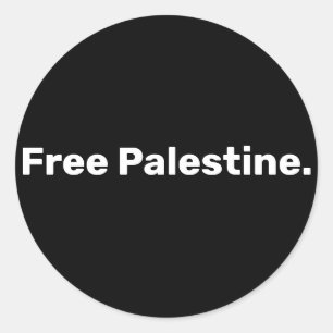 Vrije Palestina eenvoudige basistekst ter onderste Ronde Sticker