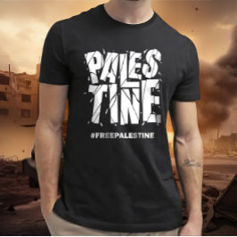 Vrije Palestina gekraakte typografie T-shirt