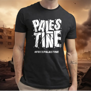 Vrije Palestina gekraakte typografie T-shirt
