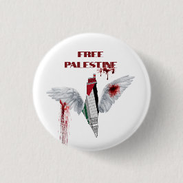 Vrije Palestina Knop - Palestina Speld Ronde Button 3,2 Cm