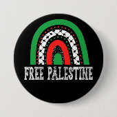 Vrije Palestina Palestijnse Gaza Regenboog Ronde Button 7,6 Cm (Voorkant)