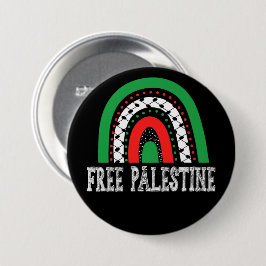 Vrije Palestina Palestijnse Gaza Regenboog Ronde Button 7,6 Cm