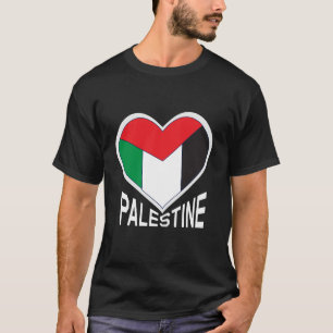 Vrije Palestina - Palestijnse vlag in hartvorm T-shirt