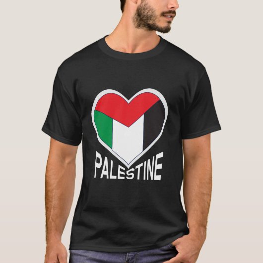 Vrije Palestina - Palestijnse vlag in hartvorm T-shirt (Voorkant)
