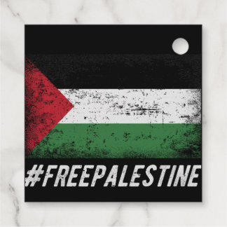 Vrije Palestina Stand met Palestina Bedankjes Labels