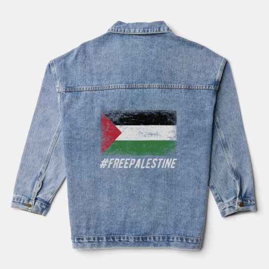 Vrije Palestina Stand met Palestina Denim Jacket (Achterkant)