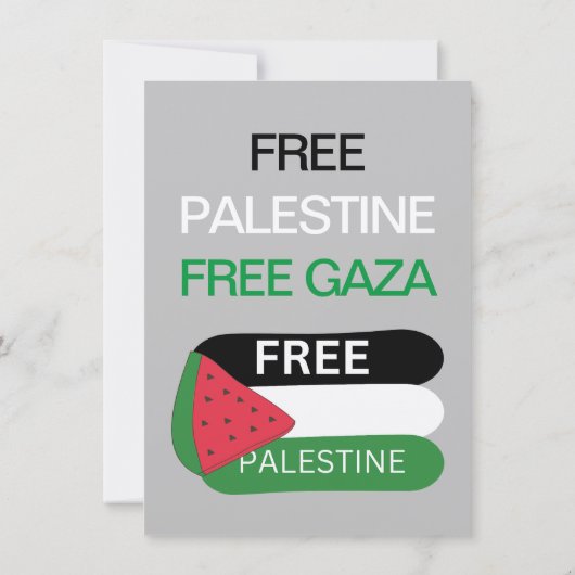 Vrije Palestina Uitnodiging (Achterkant)