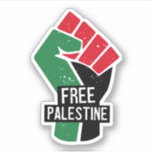 Vrije Palestina vuist Sticker (Voorkant)