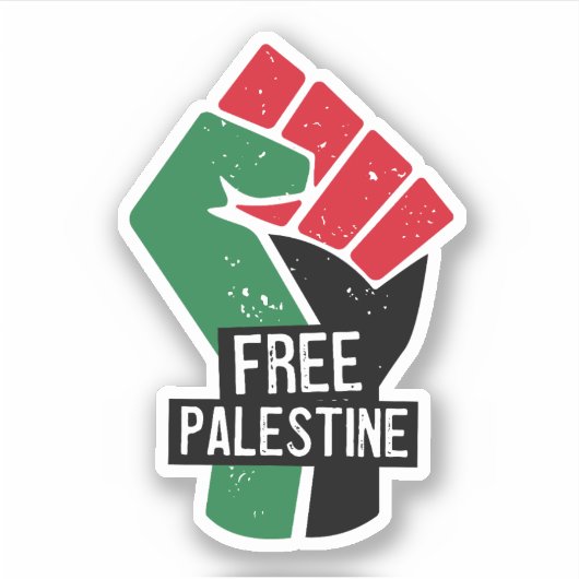 Vrije Palestina vuist Sticker (Voorkant)
