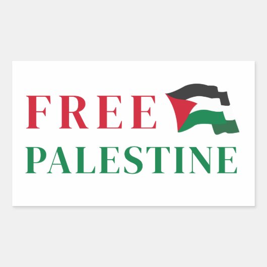 vrije palestine Rechthoekige Sticker (Voorkant)