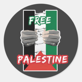 VRIJE PALESTINE RONDE STICKER