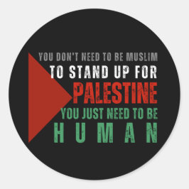 VRIJE PALESTINE RONDE STICKER