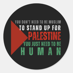 VRIJE PALESTINE RONDE STICKER