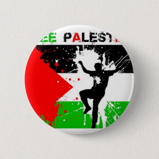 VRIJE PALESTINE THEME. RONDE BUTTON 5,7 CM (Voorkant)