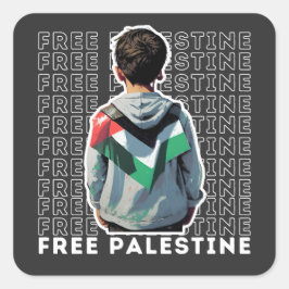 VRIJE PALESTINE VIERKANTE STICKER
