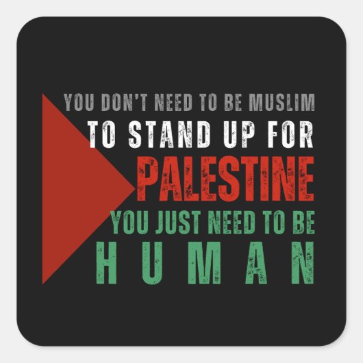 VRIJE PALESTINE VIERKANTE STICKER (Voorkant)