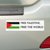 VRIJE PALESTINE, VRIJ DE WERELD BUMPERSTICKER (Op auto)